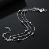 925 Sterling Silver Beads Bracelets Chain for Women Party Wedding Jewelry