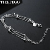 925 Sterling Silver Beads Bracelets Chain for Women Party Wedding Jewelry