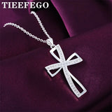 925 Silver Cross Pendant Necklace for Women
