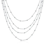 Women's 925 Silver Bead Chain Necklace Charm Jewelry