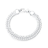 925 Sterling Silver 10mm Full Side Bracelet For Wedding Jewelry