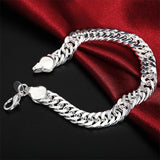925 Sterling Silver 10mm Full Side Bracelet For Wedding Jewelry