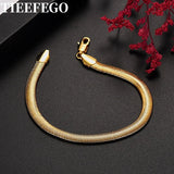 925 Silver Plated 18K 6MM Snake Bone Bracelet