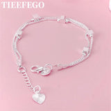 925 Silver Box Chain Bracelets for Women Jewelry