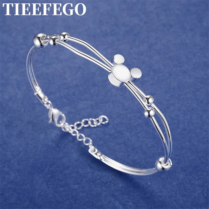 925 Silver Bracelet for Women Adjustable Lady Bangle Fine Jewelry