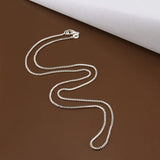 925 Silver 1mm 16/18/20/22/24 Box Necklace Chain Wedding Jewelry