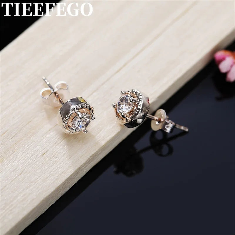 925 Silver Zircon Crystal Earrings Charm Fine Jewelry Wedding