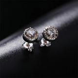 925 Silver Zircon Crystal Earrings Charm Fine Jewelry Wedding