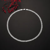 Men's 925 Sterling Silver 7mm Chain Necklace Wedding Jewelry