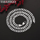 Men's 925 Sterling Silver 7mm Chain Necklace Wedding Jewelry