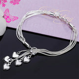 925 Silver Five Love Lady Bracelet Boutique Jewelry Wedding Gift