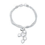 925 Silver Five Love Lady Bracelet Boutique Jewelry Wedding Gift