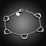 925 Silver Heart Hand Bracelet Women's Boutique Jewelry