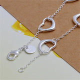 925 Silver Heart Hand Bracelet Women's Boutique Jewelry