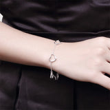 925 Silver Heart Hand Bracelet Women's Boutique Jewelry
