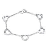 925 Silver Heart Hand Bracelet Women's Boutique Jewelry