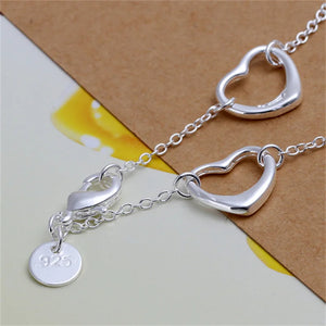 925 Silver Heart Hand Bracelet Women's Boutique Jewelry