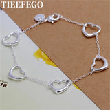 925 Silver Heart Hand Bracelet Women's Boutique Jewelry