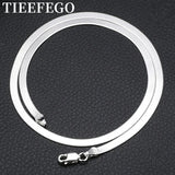 925 Silver Necklace 4mm Snake Chain Couple Sterling Silver Jewelry