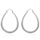S925 Sterling Silver 41MM Round Hoop Earrings Women Jewelry Gift