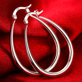 S925 Sterling Silver 41MM Round Hoop Earrings Women Jewelry Gift