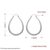 S925 Sterling Silver 41MM Round Hoop Earrings Women Jewelry Gift