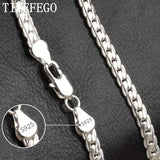 Sterling Silver 6mm Sideways Necklace 8/18/20/24 Inch Chain