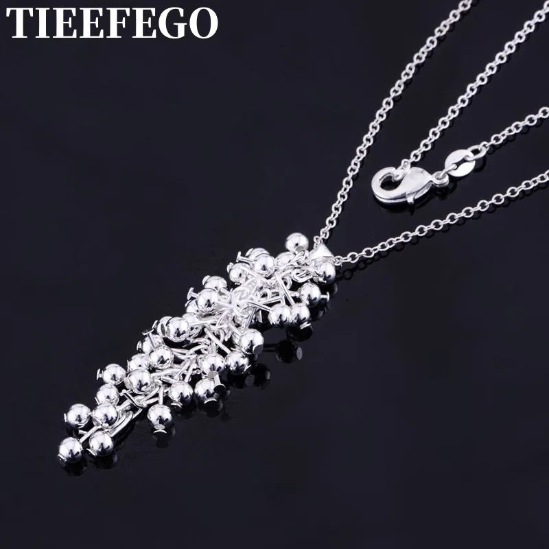 Glamour 925 Silver Grape Bead Pendant Necklace Ladies Gift