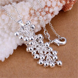 Glamour 925 Silver Grape Bead Pendant Necklace Ladies Gift