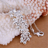 Glamour 925 Silver Grape Bead Pendant Necklace Ladies Gift