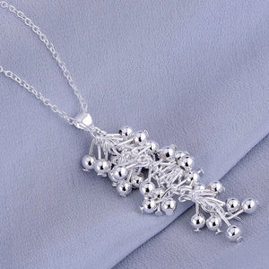 Glamour 925 Silver Grape Bead Pendant Necklace Ladies Gift