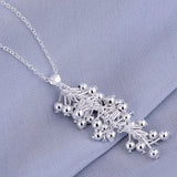 Glamour 925 Silver Grape Bead Pendant Necklace Ladies Gift