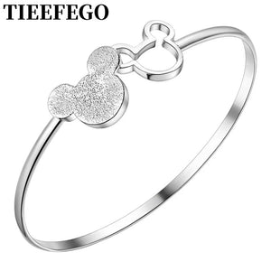 925 Silver Open Bangle Women Lady Noble Nice Bracelet Charm Wedding
