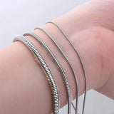 925 Silver Solid Snake Chain Necklace For Pendant 1MM/2MM/3MM