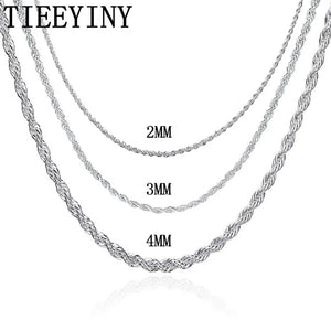 925 Silver Twisted Rope Chain Neckla...