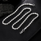 925 Silver Twisted Rope Chain Neckla...