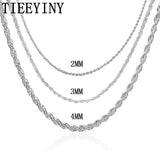 925 Silver Twisted Rope Chain Neckla...