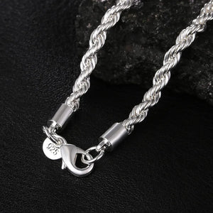 925 Silver Twisted Rope Chain Neckla...