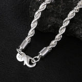 925 Silver Twisted Rope Chain Neckla...