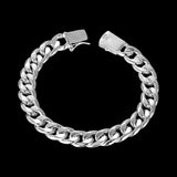 925 Sterling Silver 10MM Square Buckle Men Bracelet
