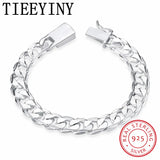 925 Sterling Silver 10MM Square Buckle Men Bracelet