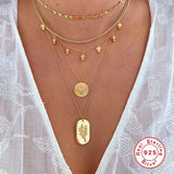 925 Sterling Silver Snake Sun Necklace Women's Collarbone Religious