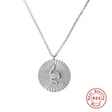 925 Sterling Silver Snake Sun Necklace Women's Collarbone Religious