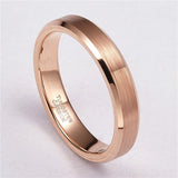 18K Rose Plated Tungsten Ring 4/6mm Brushed Wedding Band