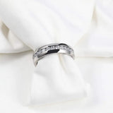 4/6mm Titanium Ring CZ Engagement Ring Crystal Wedding Band