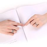 4/6mm Titanium Ring CZ Engagement Ring Crystal Wedding Band