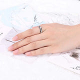 4/6mm Titanium Ring CZ Engagement Ring Crystal Wedding Band