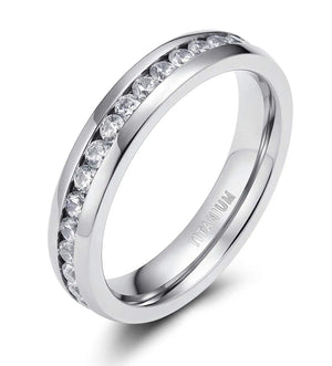 Titanium CZ Engagement Ring Wedding Band Size 3-13.5