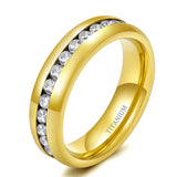 Titanium CZ Engagement Ring Wedding Band Size 3-13.5