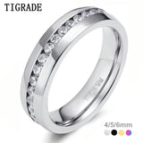 Titanium CZ Engagement Ring Wedding Band Size 3-13.5